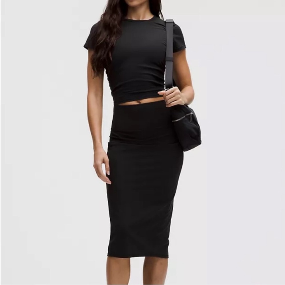 NWT - lululemon Slim Fit Black High-Rise Midi Skirt